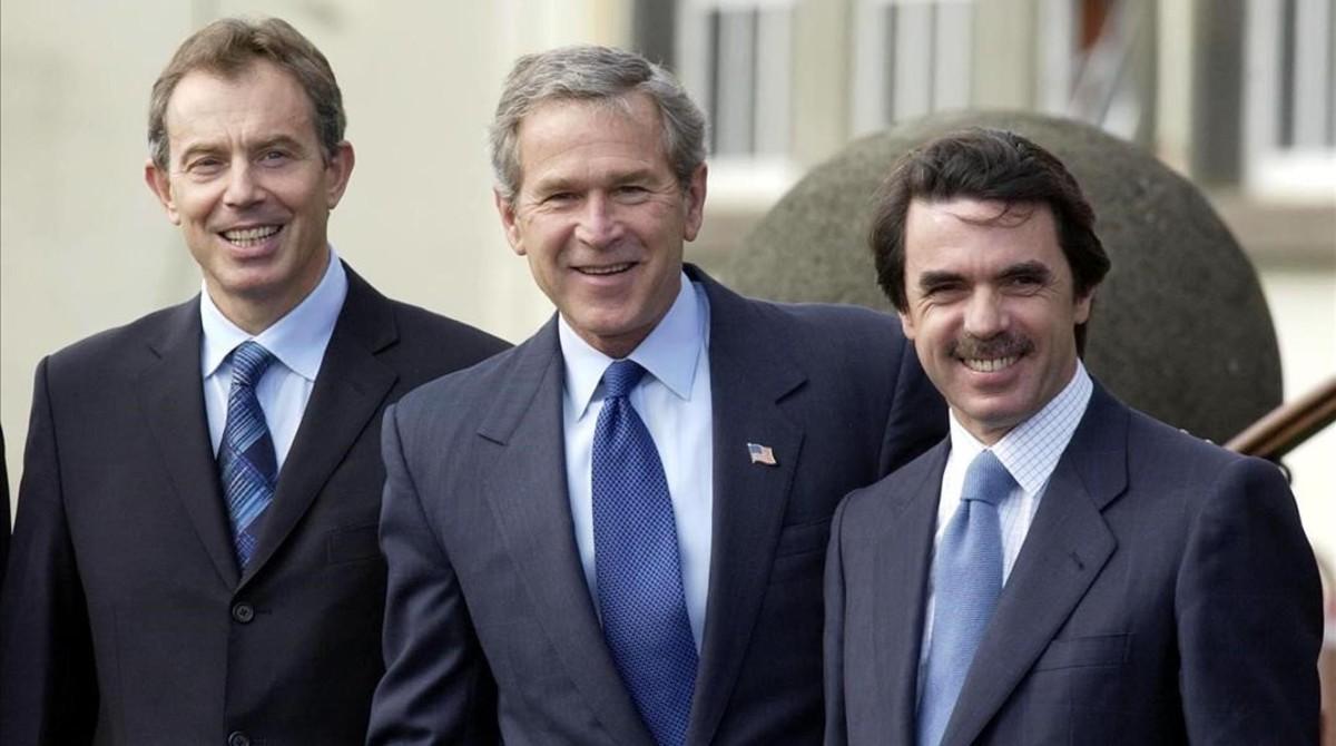 PORTUGAL. POLITICA. GEORGE BUSH, TONY BLAIR Y JOSE MARIA AZNAR DAN UN ULTIMATUM A SADDAM HUSSEIN