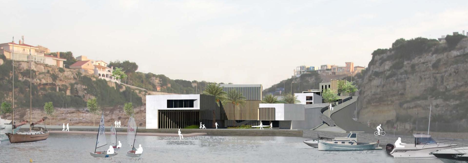 MENORCA. FUTURO CALA FIGUERA. PROYECTO CENTRO FORMATIVO Y HOTEL. FINALISTA CONCURSO. ARQUITECTURA.