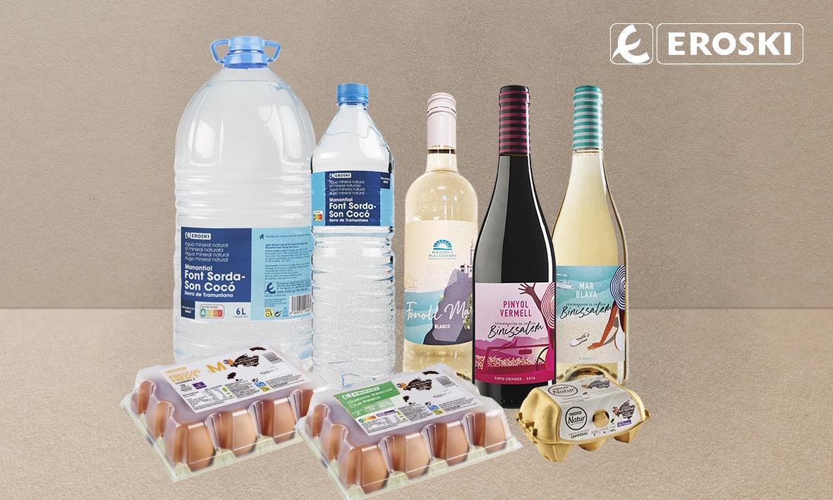 Productos de las marcas blancas de Eroski producidos por empresas de Baleares.